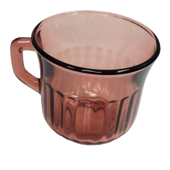 Vintage Moroccan Amethyst Hazelware Hazel Atlas Seashell Snack Plate & Cup - Picture 6 of 13